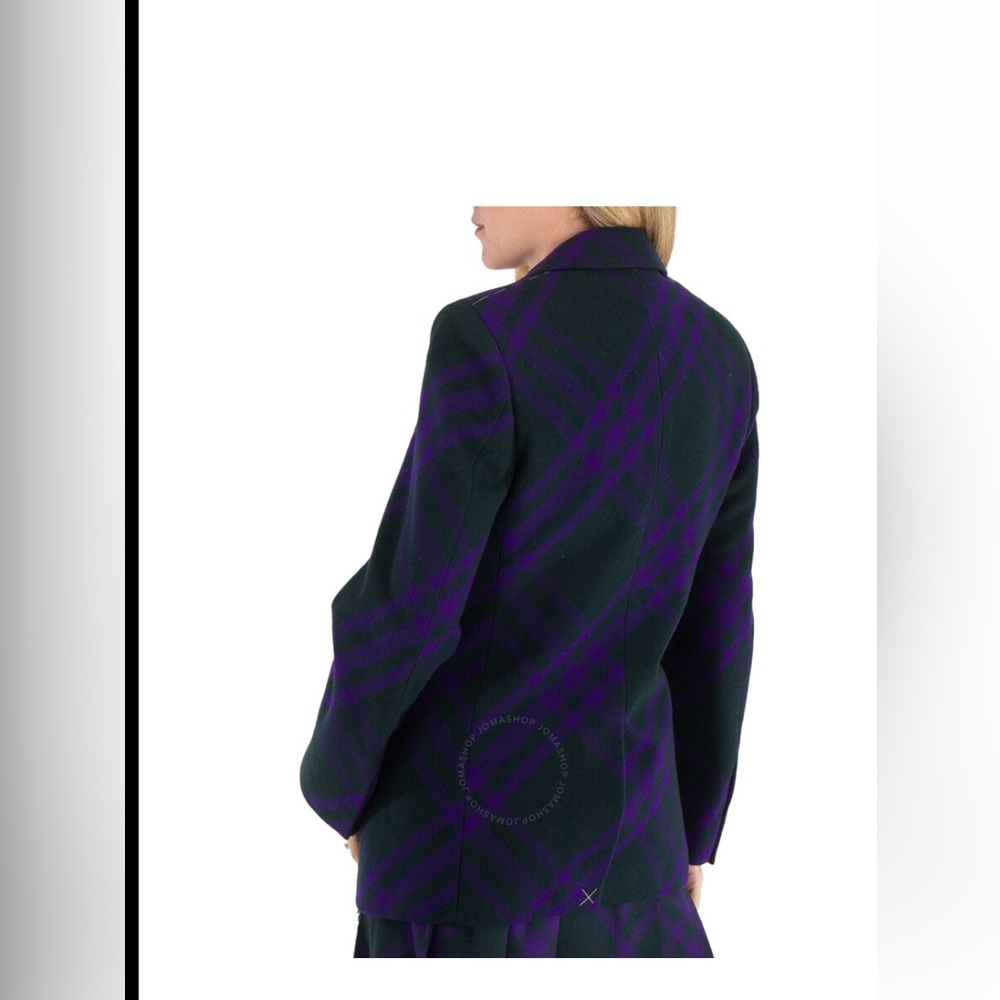 Burberry Ladies Wool Check Print Blazer - Picture 3 of 10